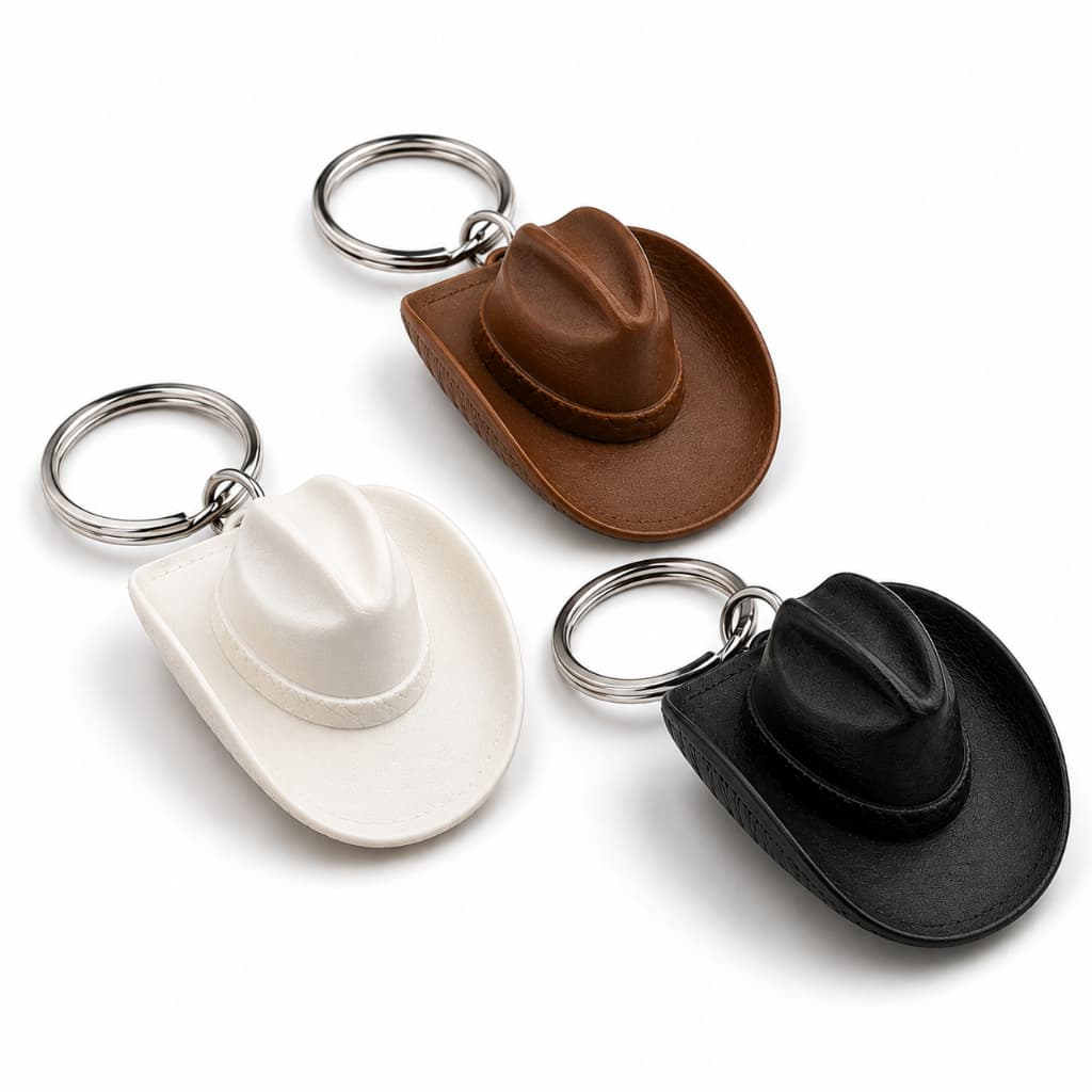 Kit 3 Chaveiros Chapéu De Cowboy Country Rodeio Chave Western Várias Cores