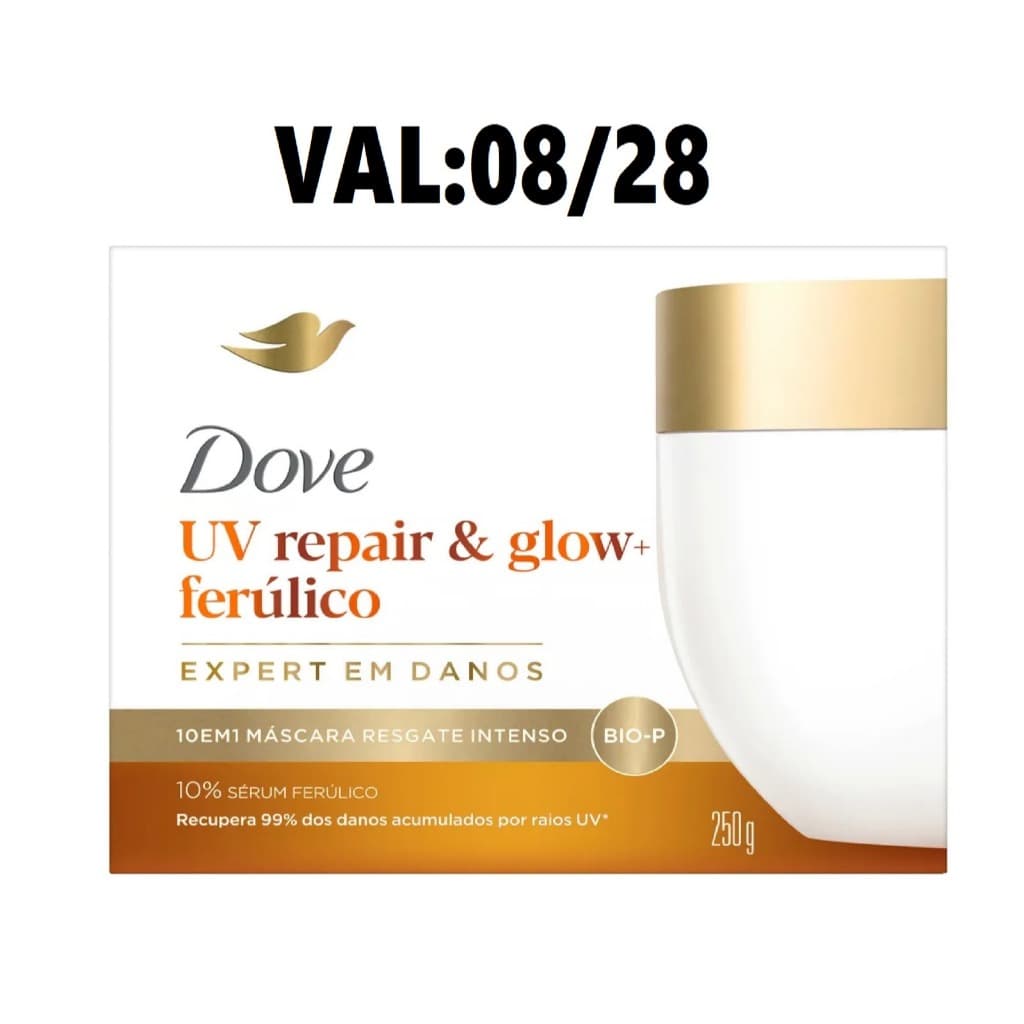 Máscara de Resgate Intenso Dove UV Repair & Glow + Ferúlico 250g(50102774)