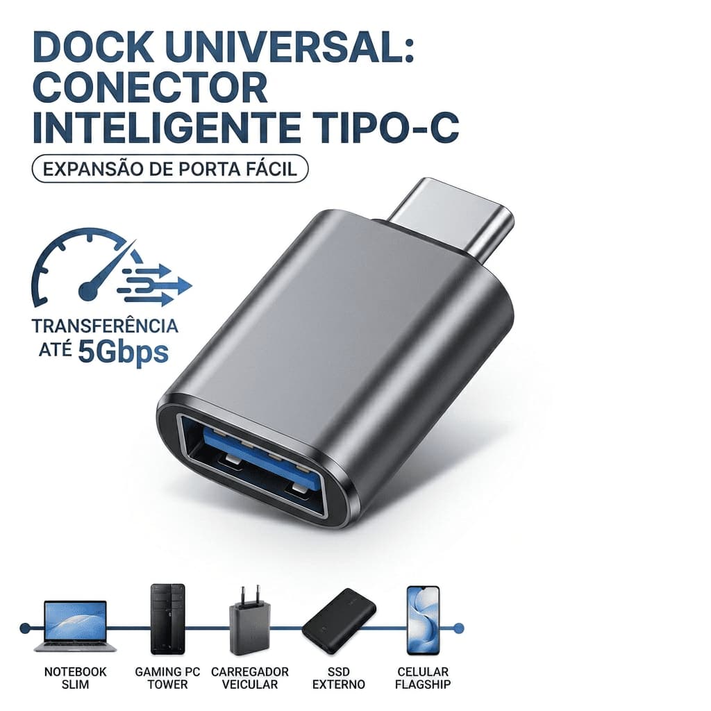 Kit adaptador OTG USB TIPO C para tranferencia de dados 3.1 facil de usar android notbook super velocidade