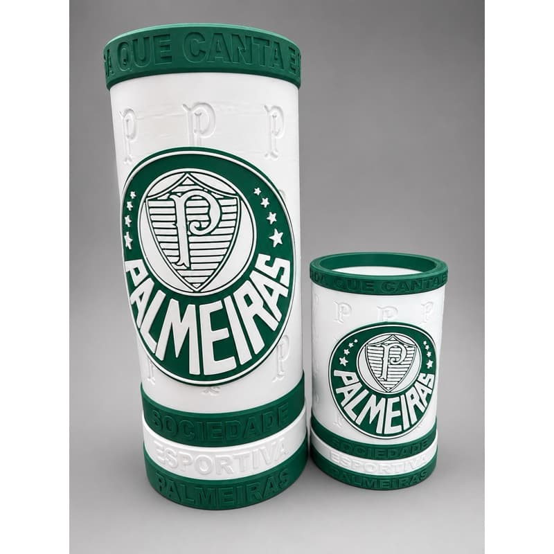 Kit Porta Garrafa 600ml + Porta Latão 473ml Palmeiras Personalizado 3D Torcedor