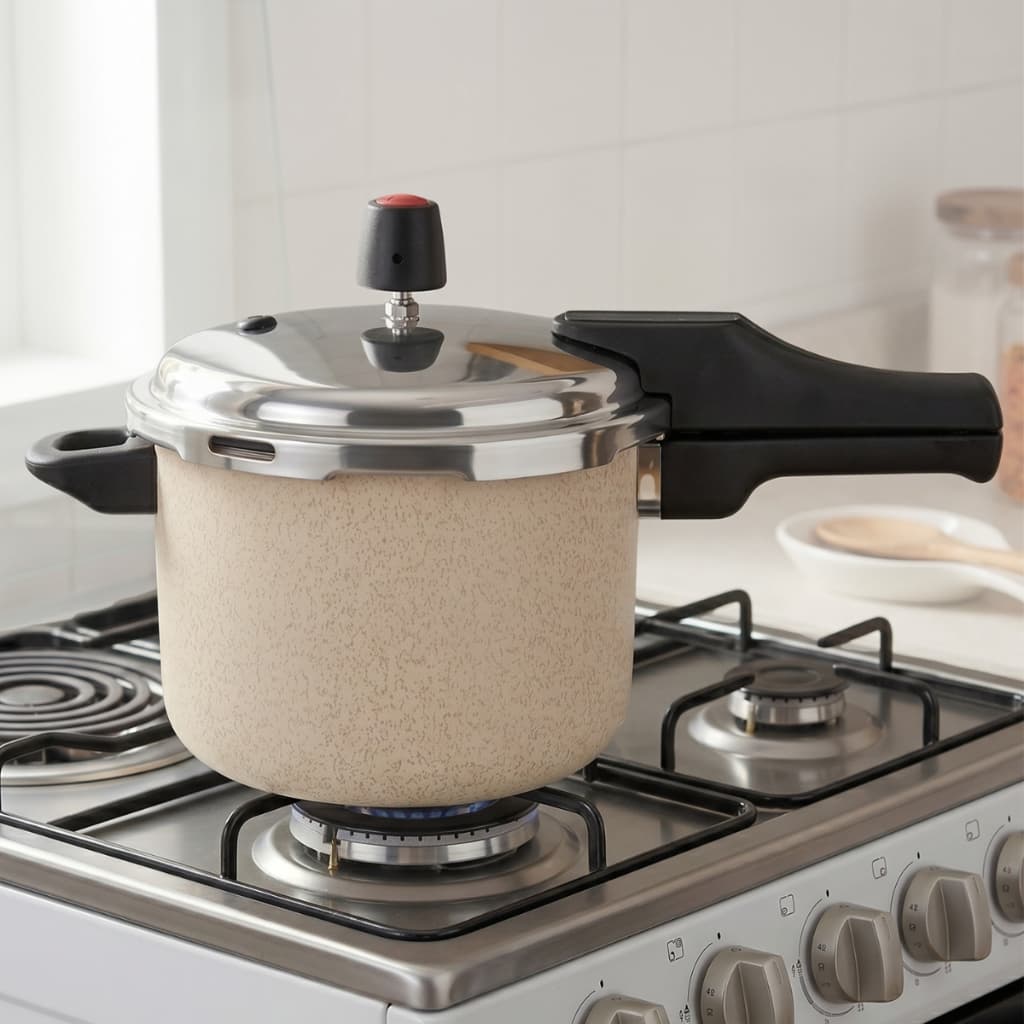 Panela de Pressão Antiaderente 4,5L Fechamento Externo para Fogão a Gás e Elétrico Cozinha