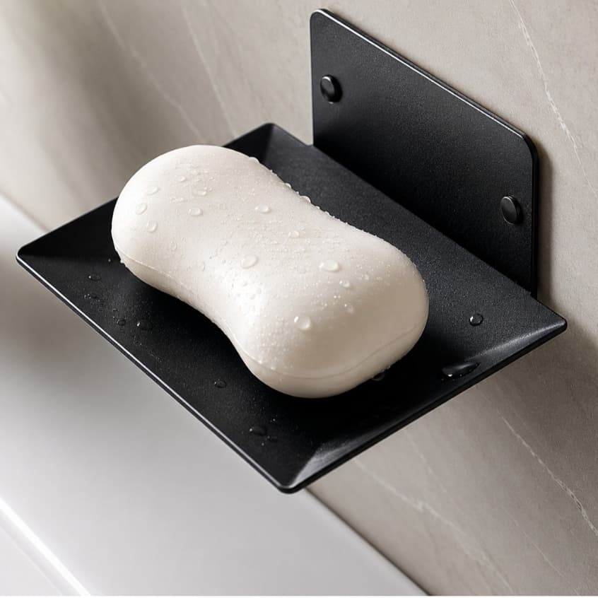 Saboneteira Inox Preta | Porta Sabonete Banheiro Box Lavabo