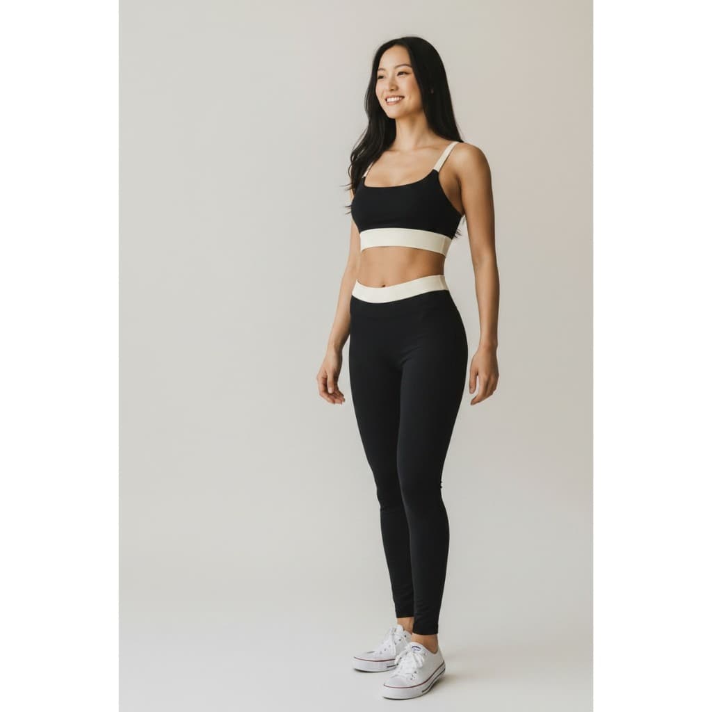 Conjunto Calça Legging E Top Para Academia Zero Transparência