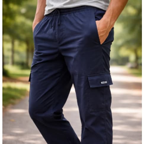 Calça Masculina Brim Elástico Cordão Grande Envio Imediato