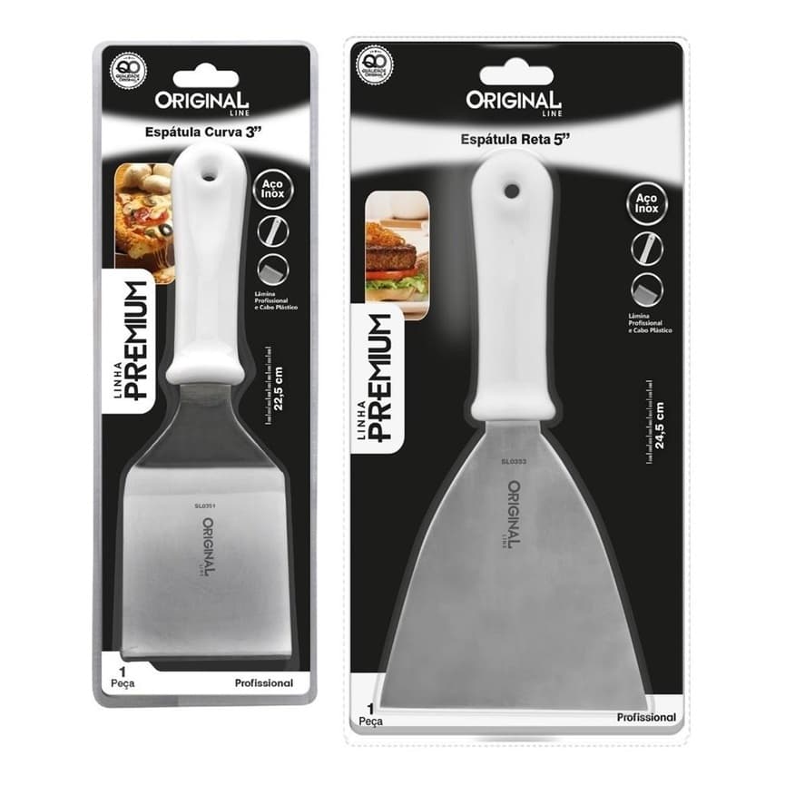 Espátula Inox Kit 2 Peças Hambúrguer Chapeiro Espátula de Lanche Para Chapa