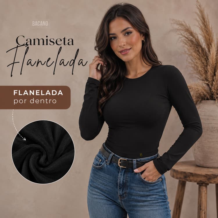 Blusa de inverno frio Manga Longa Térmico Flanelado Feminino com Furo para Polegar | Blusa Fitness