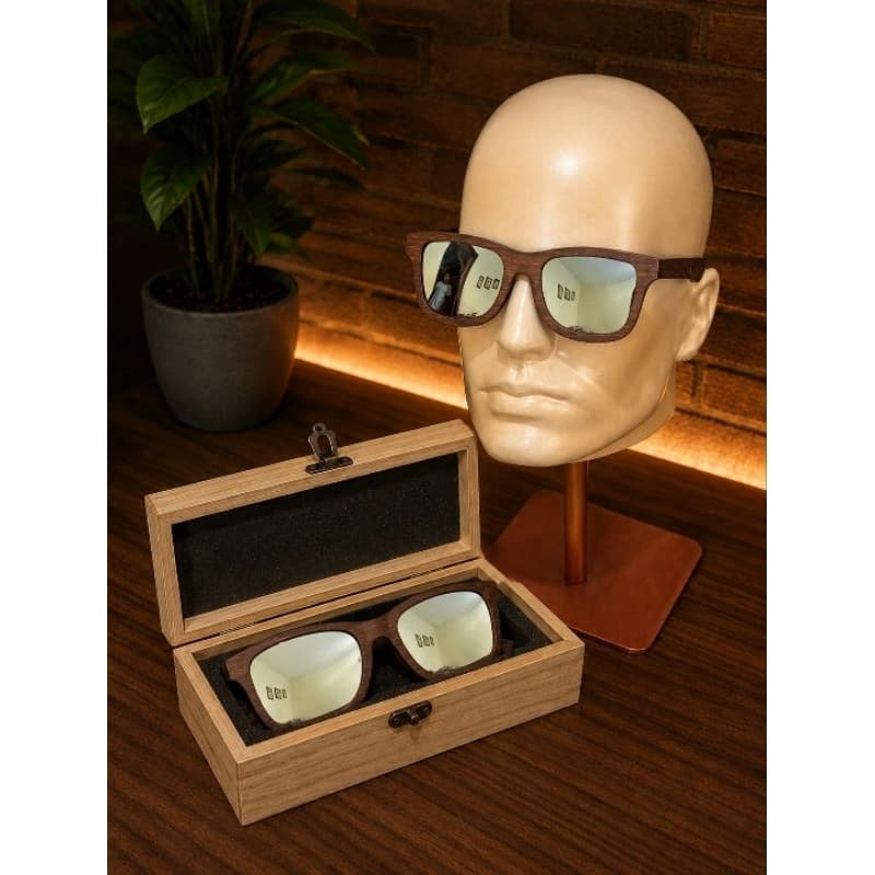 Óculos de Sol Madeira Bambu GM Wood-Silver 🌿🕶️Estilo, sofisticação e natureza