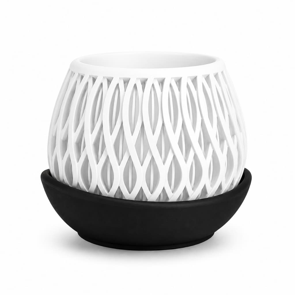 Vaso Alvão para Plantas Decorativo para Flores com Prato de Drenagem para Mesas e Prateleiras