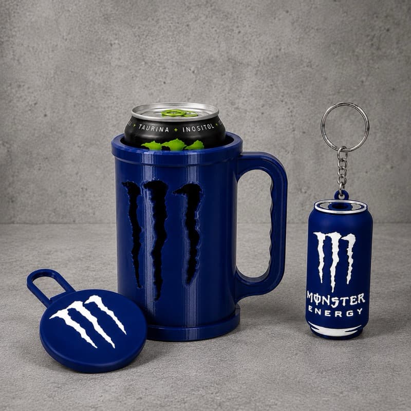 Suporte para Lata Monster 473ml com Tampa Protetora + Abridor de Lata monster