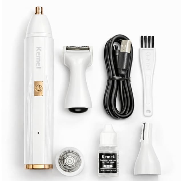 Kemei KM-539 – Aparador 4 em 1 Profissional para Nariz, Orelhas e Corpo