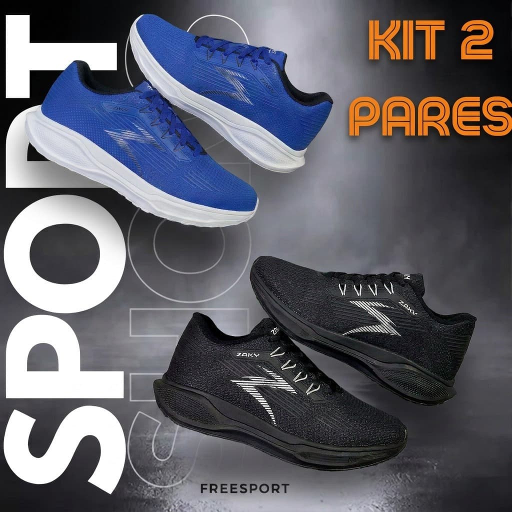Kit 2 Tênis Masculino Esportivo Confortável Antiderrapante Corrida Treino