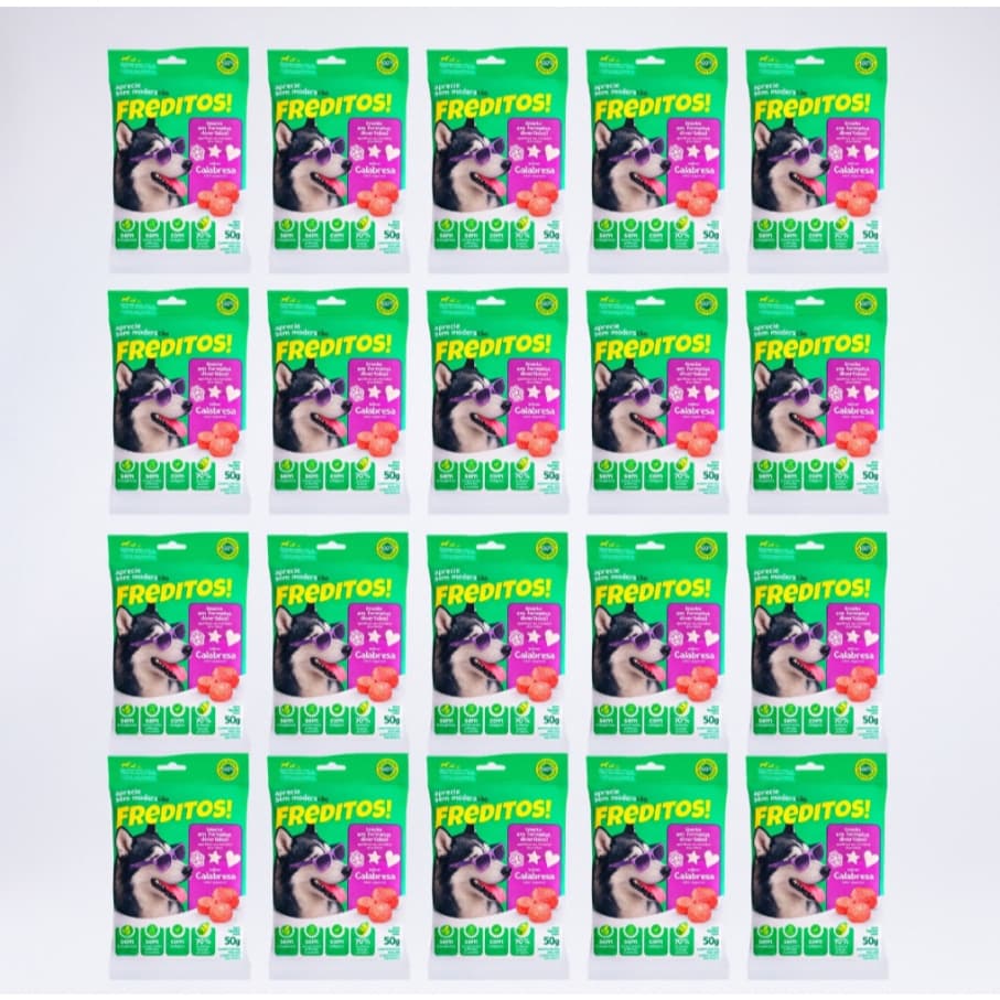 KIT 20X -Snacks Para Cães Freditos Sabor Calabresa 50g