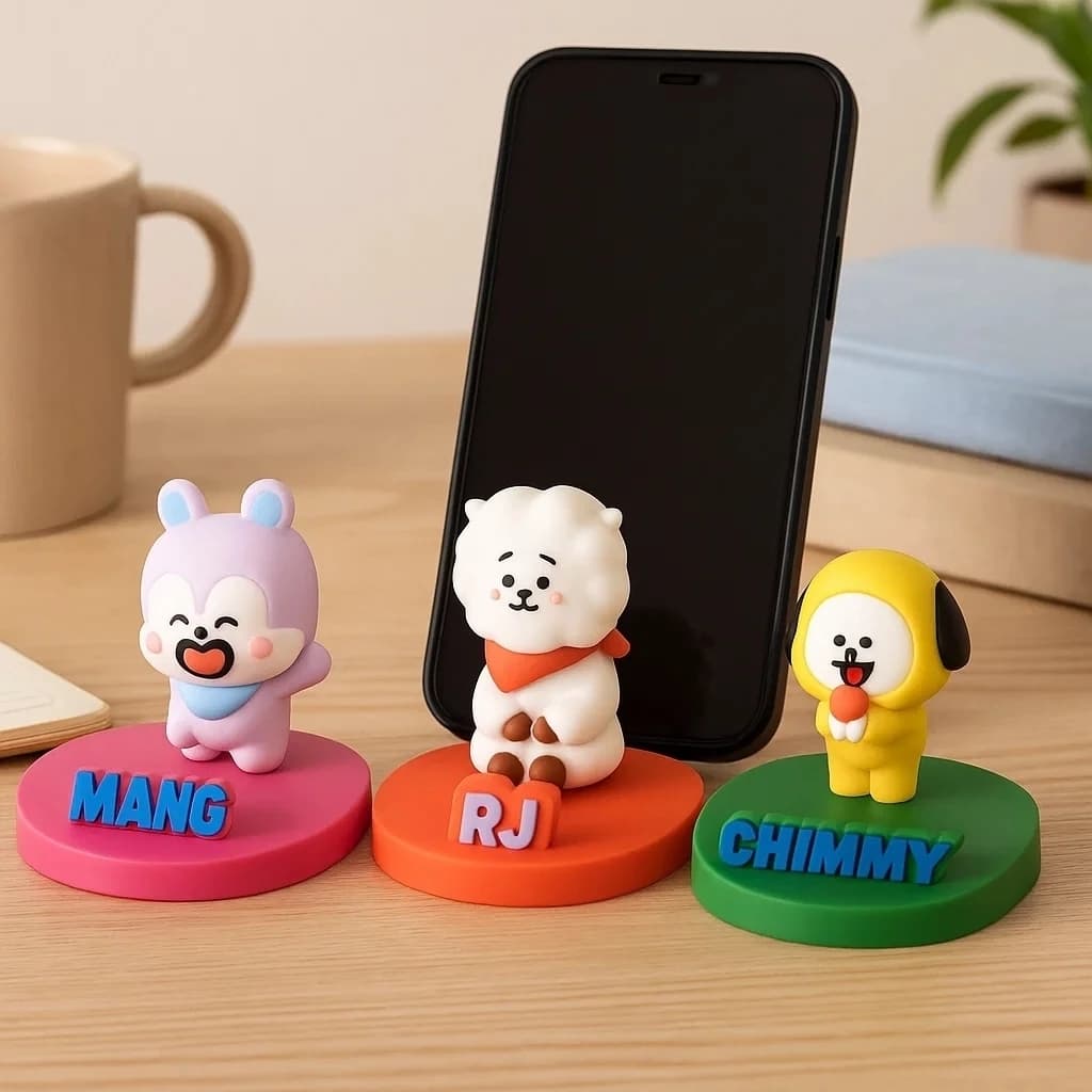 Suporte Telefone Mesa Verde Celular Tablet Formato Cachorrinho Apoio Escritório Bancada