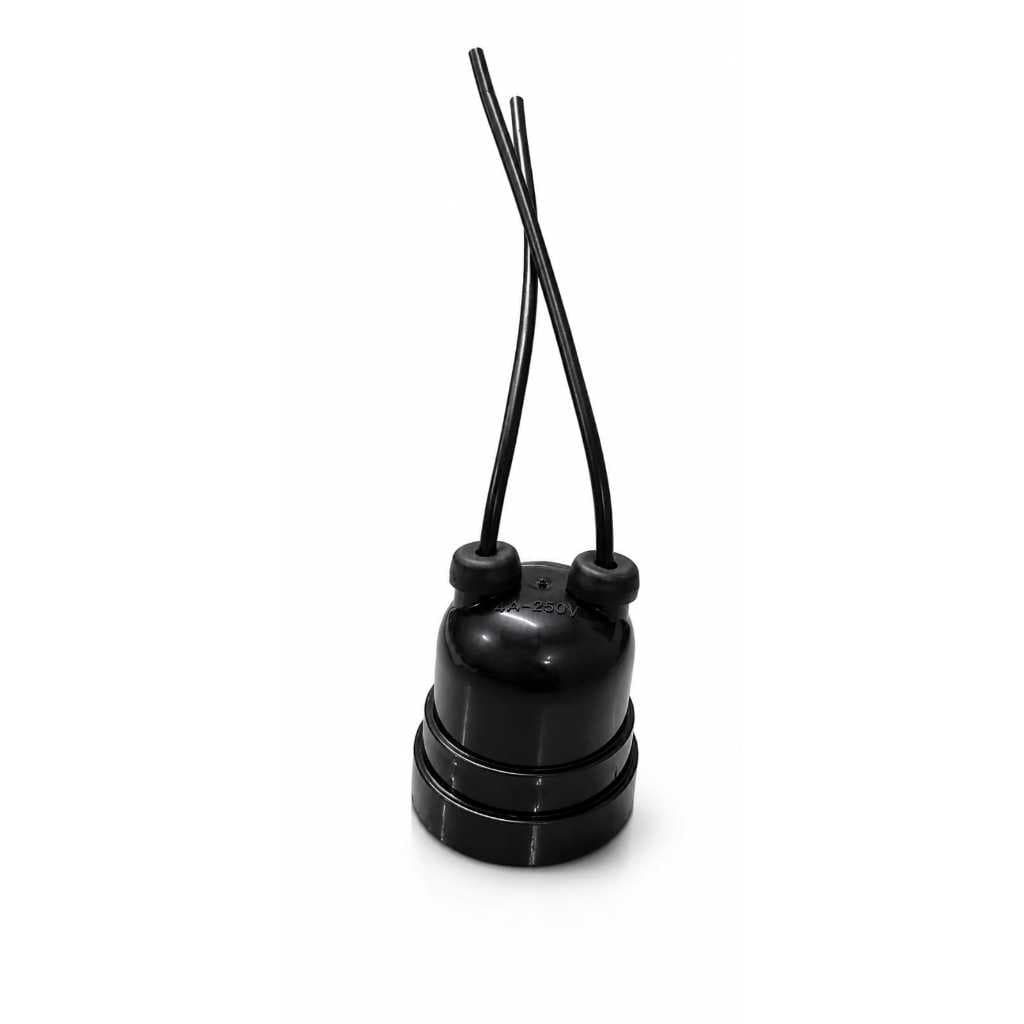 Kit 10 Bocal/Soquete E27 Preto com rabicho DJ Light