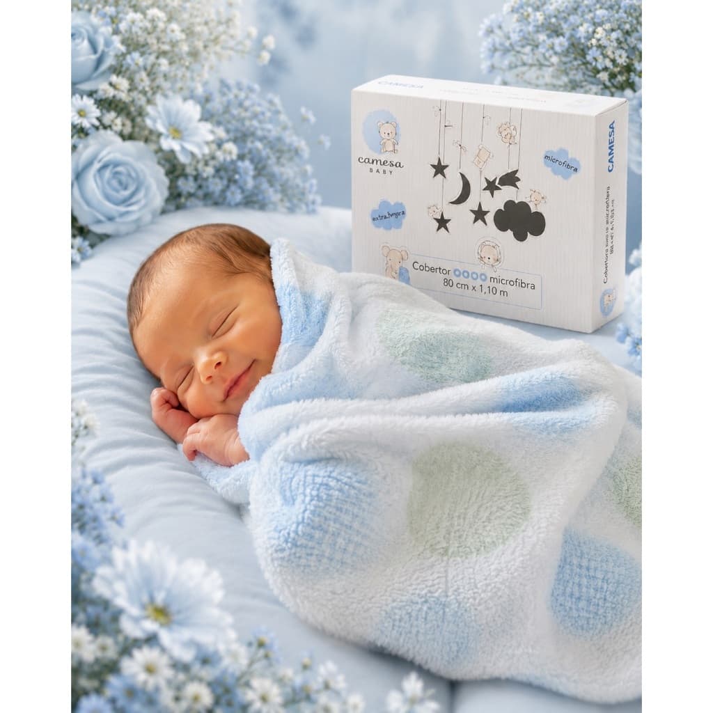 Cobertor Camesa Bebê Enxoval na Caixa Microfibra