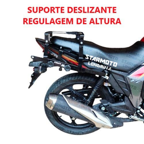 Suporte de Baú Dk 150 160 e DAFRA RIVA 150 - Bagageiro Deslizante - Pode Levar Garupa - Suzuki / Haojue DK150 e DK160