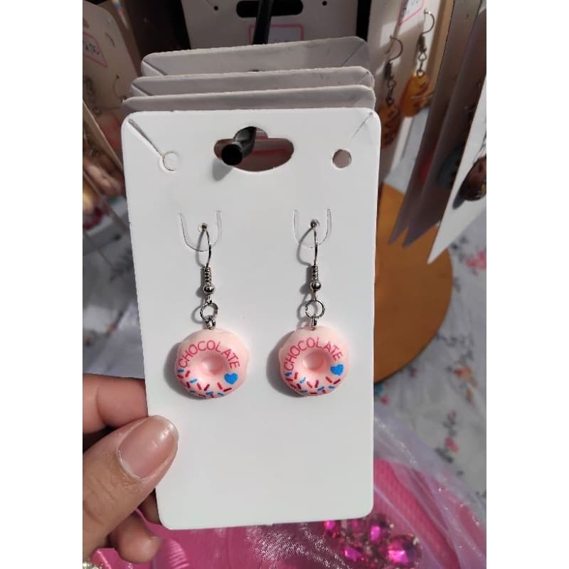 Brinco Donuts Rosa Lindo E Criativo Acessório Kawaii Estiloso