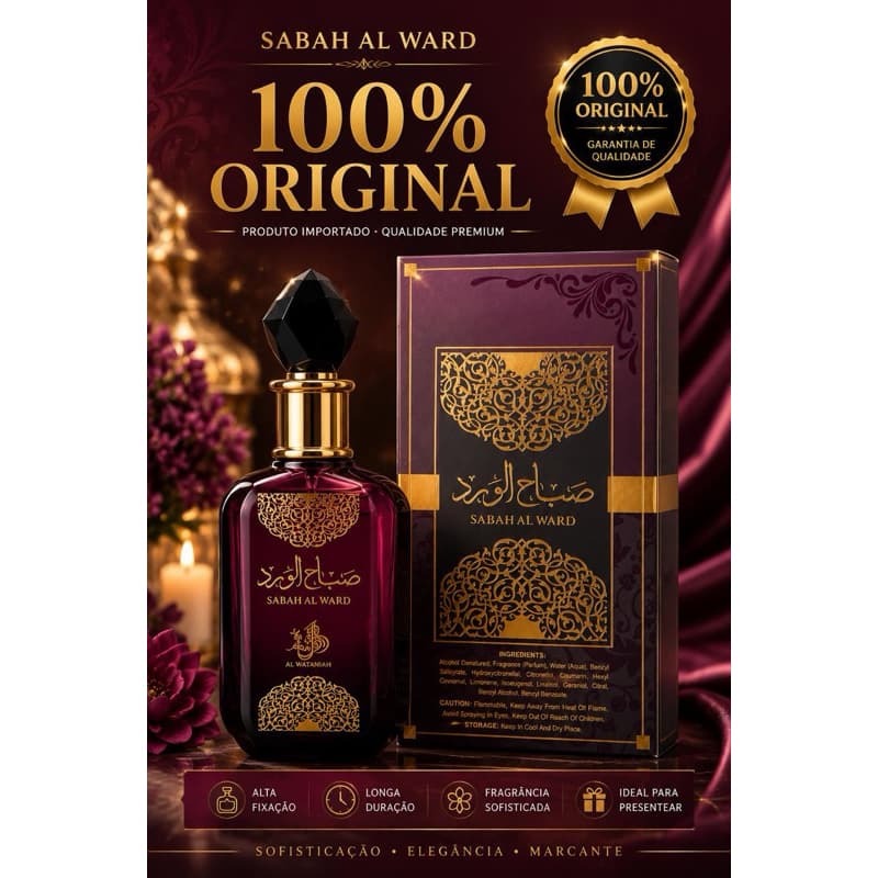 Perfume Sabah Al Ward Al Wataniah Eau De Parfum 100ml Perfume Árabe Original Importado Alta Fixação