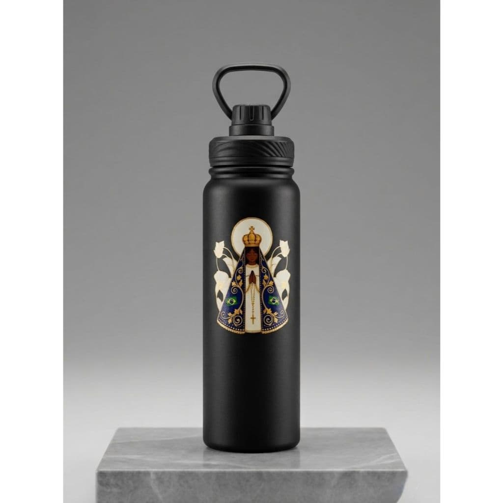 Garrafa Térmica Personalizada 800ml Aço Inox com Nome e Estampa Nossa Senhora