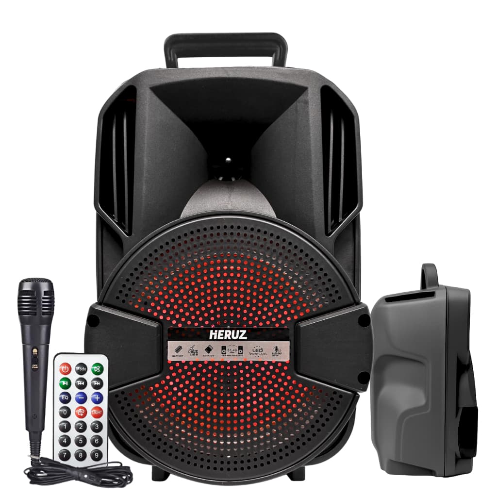 Caixa de Som Potente Bluetooth Pendrive Radio Fm 1000W PMPO + Microfone