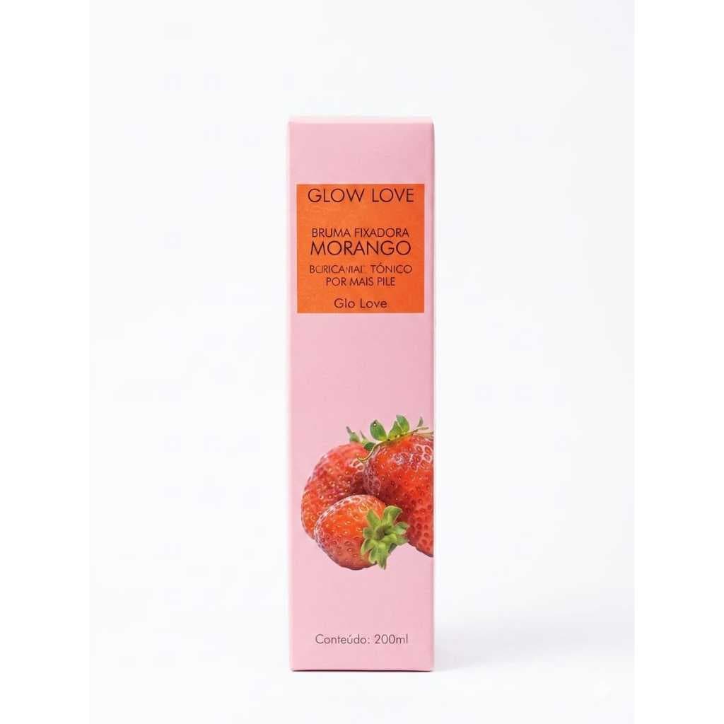 Bruma Fixadora Glow Love Morango 200ml Brilho Iluminador Tonico Fixador Maquiagem