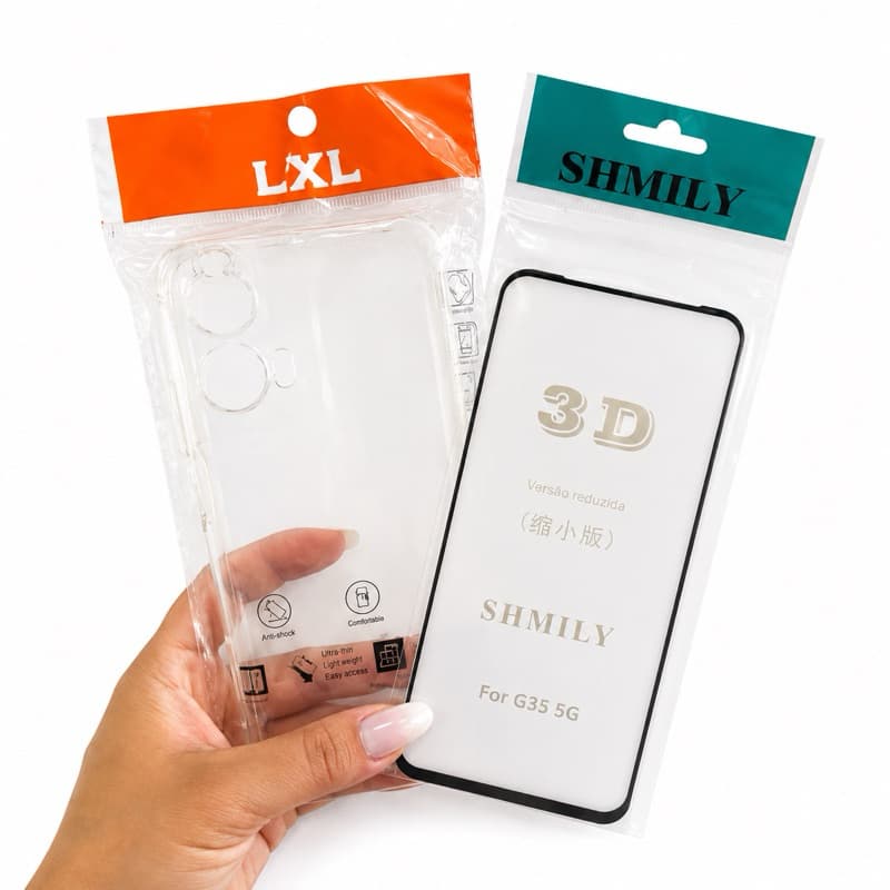 Kit Proteção Completa para G35 Capinha Anti-Impacto + Película 3D de Vidro temperado.