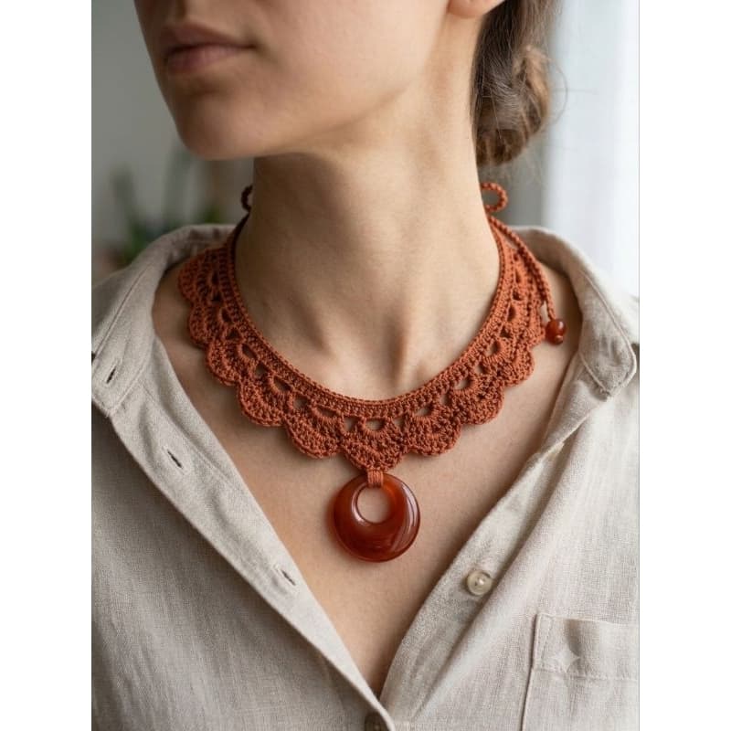 colar de croché, colar shoker,colar feminino.