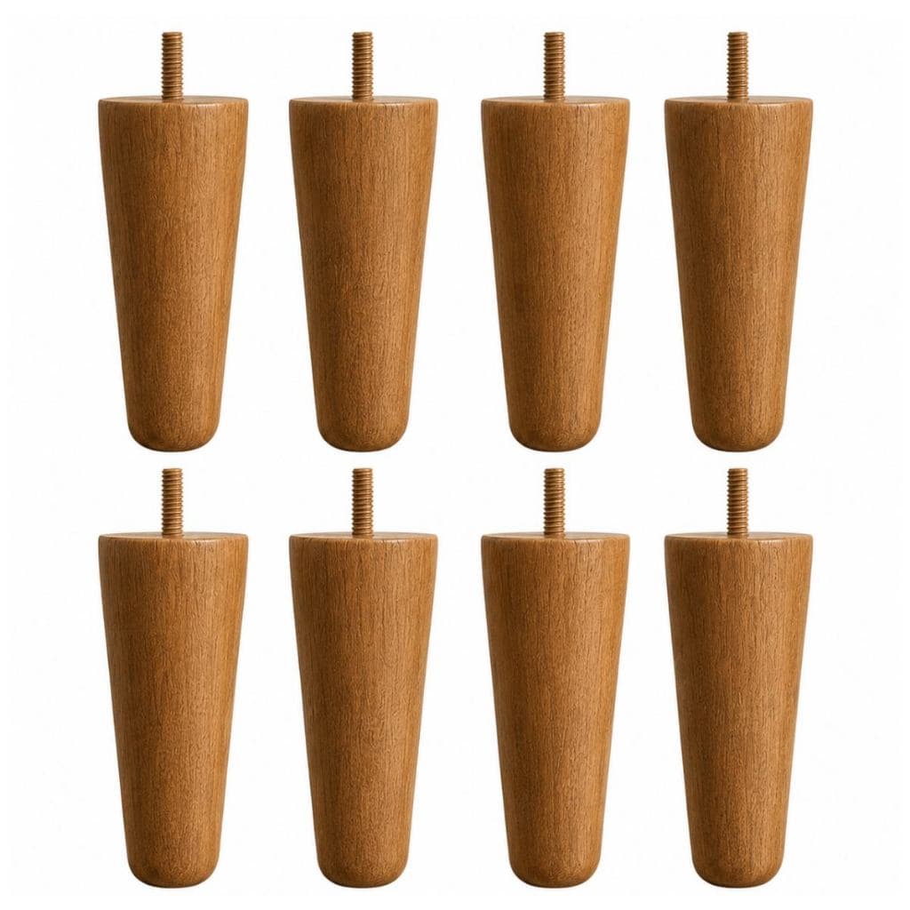 KIT Conjunto  Pés Retro Cônico Para Cama Box E Móveis De 12 Cm MEL