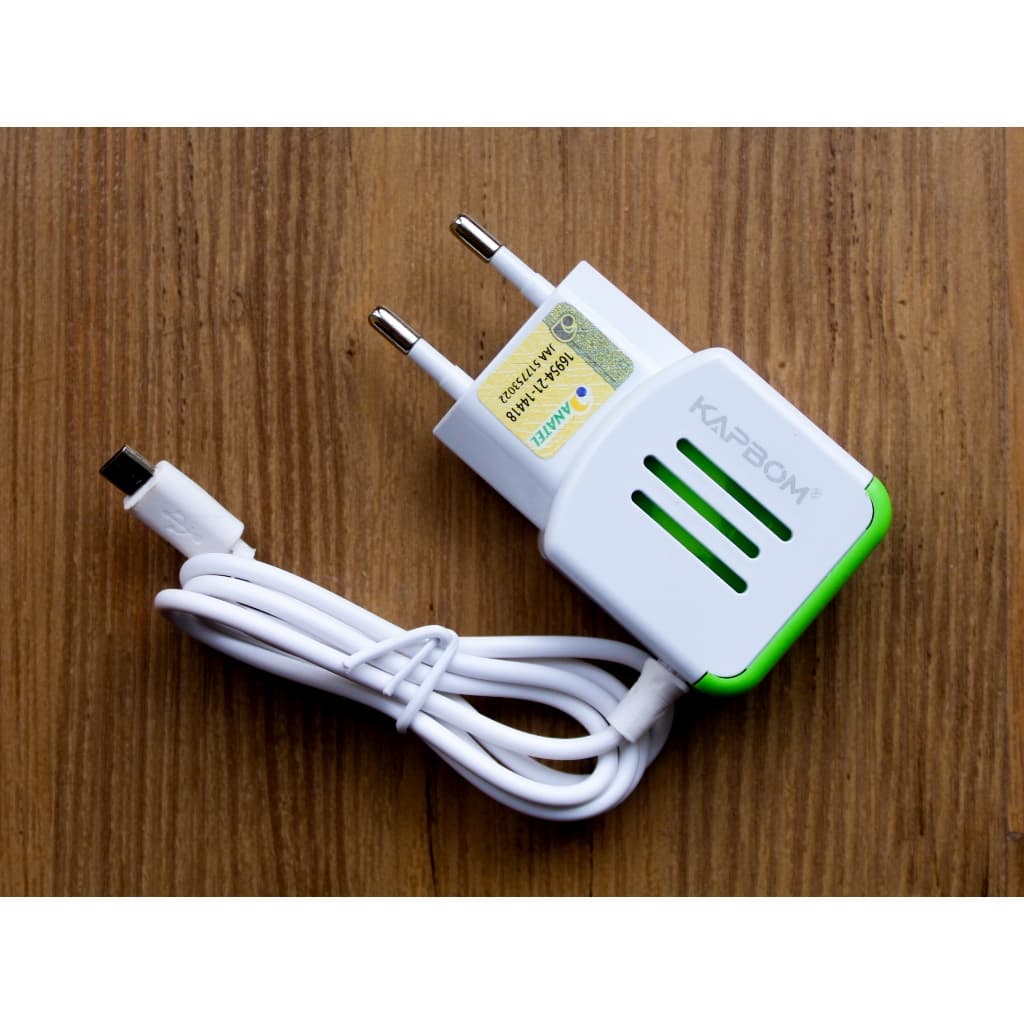 Carregador 2 Entradas USB com Cabo Tipo C 2.4A