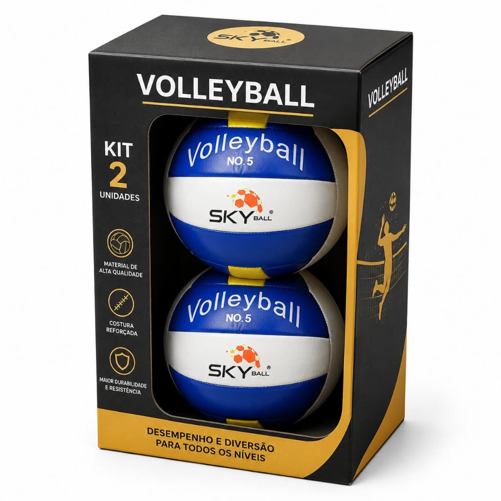 Kit 2 Bolas de Vôlei Sky A70 300g Treino e Recreação