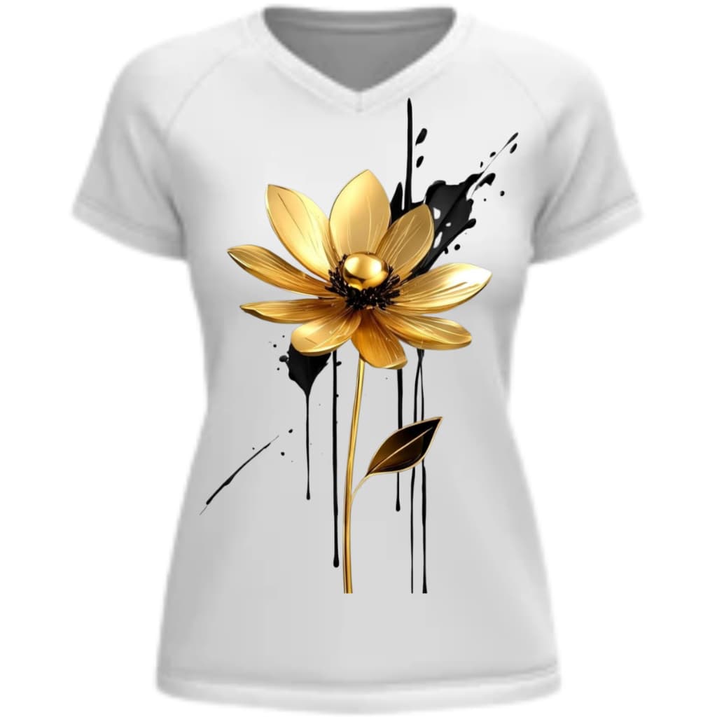 CAMISETA BABY LOOK, FLORAL, ESTAMPA EM TDF TEXTIL, P-M-G-GG.
