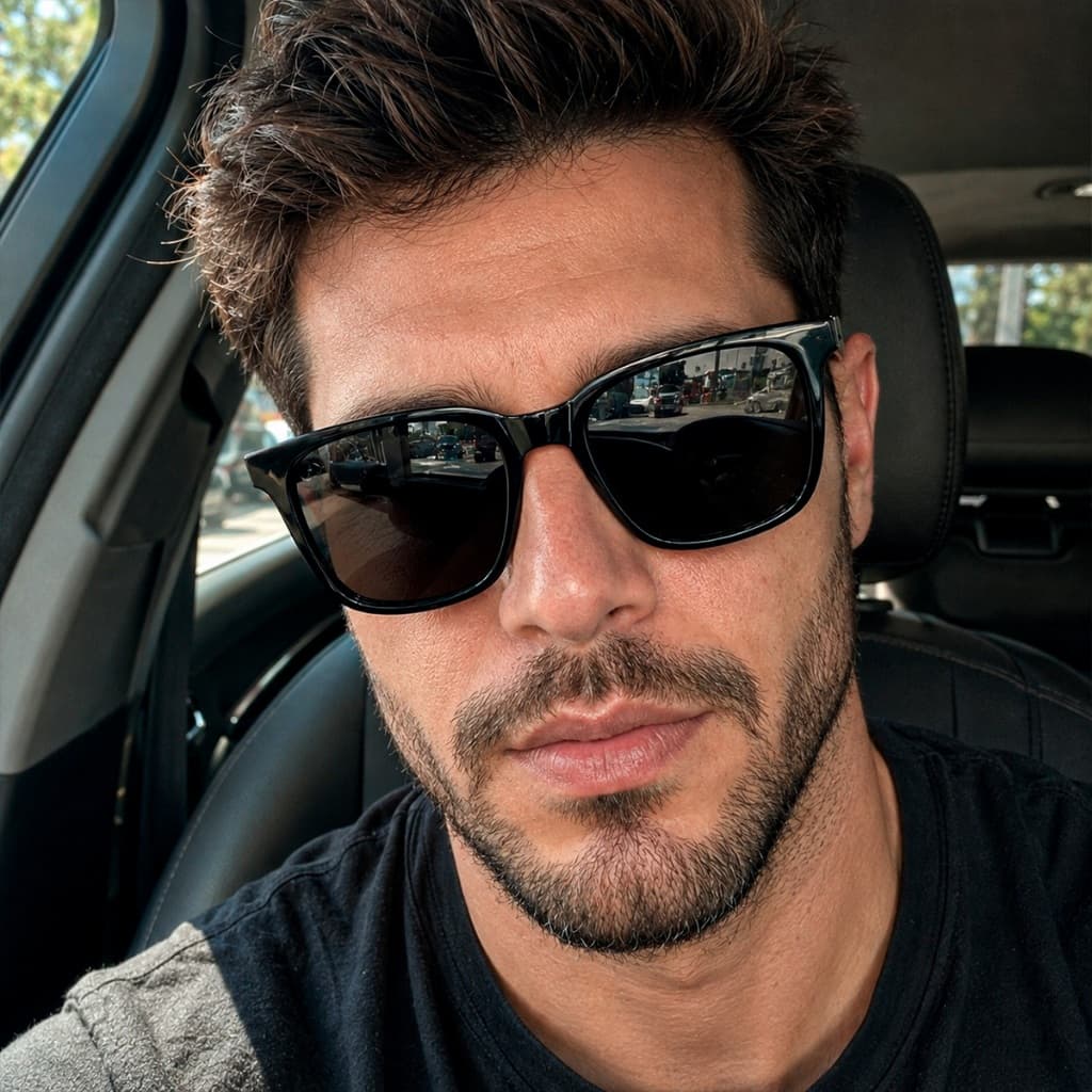 Óculos de Sol Masculino Quadrado Ilook Fashion Atemporal Preto com Conforto e Leveza