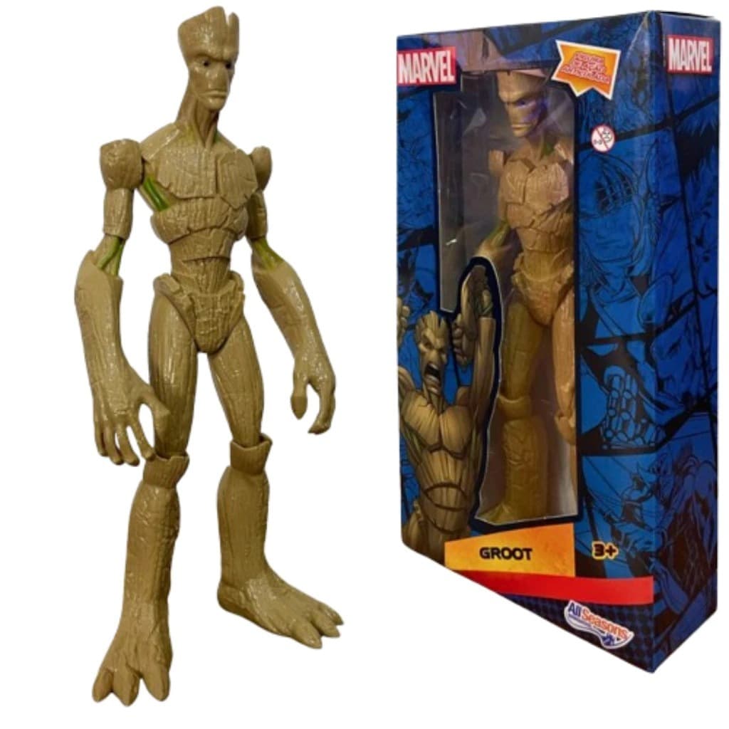 Boneco Heróis Marvel Groot Premium 24cm Avengers Heroes Articulado Brinquedo Infantil