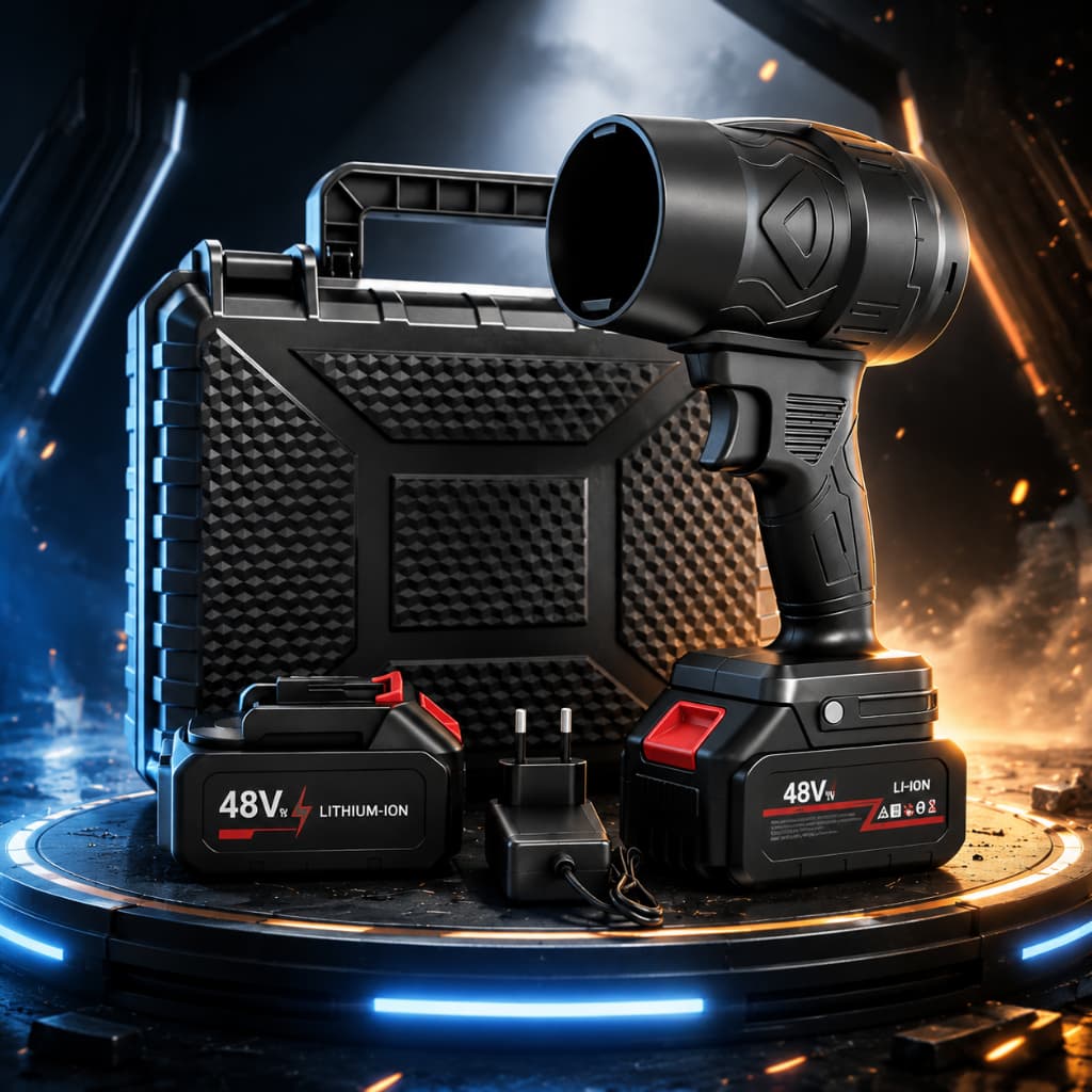 Soprador Turbo Portátil USB Recarregável 2 Baterias Bivolt forte 48V
