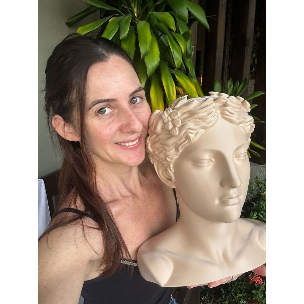 Busto decorativo grego, escultura grega, estátua grega