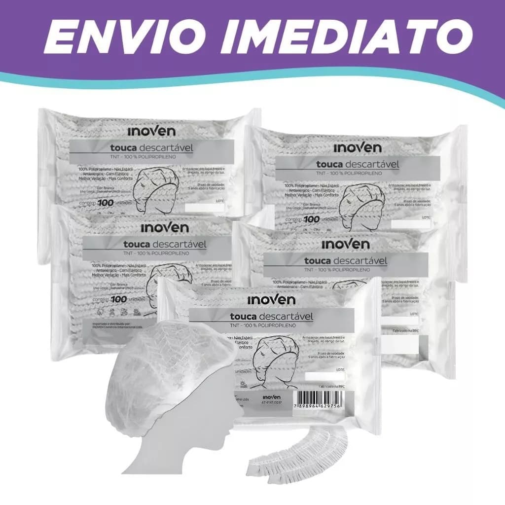 Touca Descartável TNT Inoven – 100 Unidades