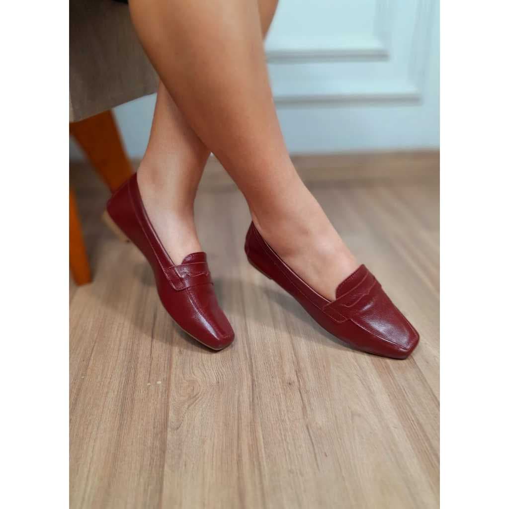 Loafer Feminino Couro Legítimo - Confortável - Solado Flexível - Casual Elegante