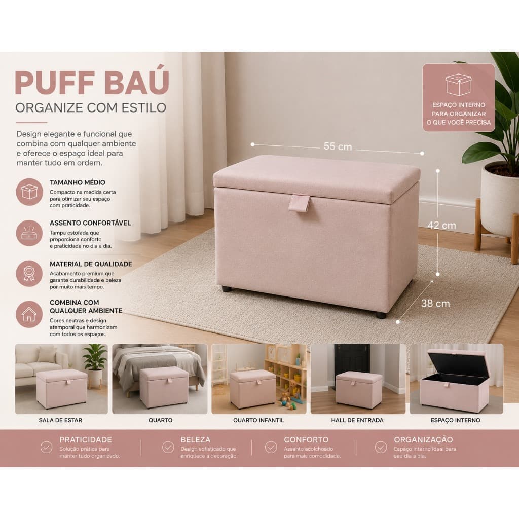 ✨ PUFF BAÚ MÉDIO ✨