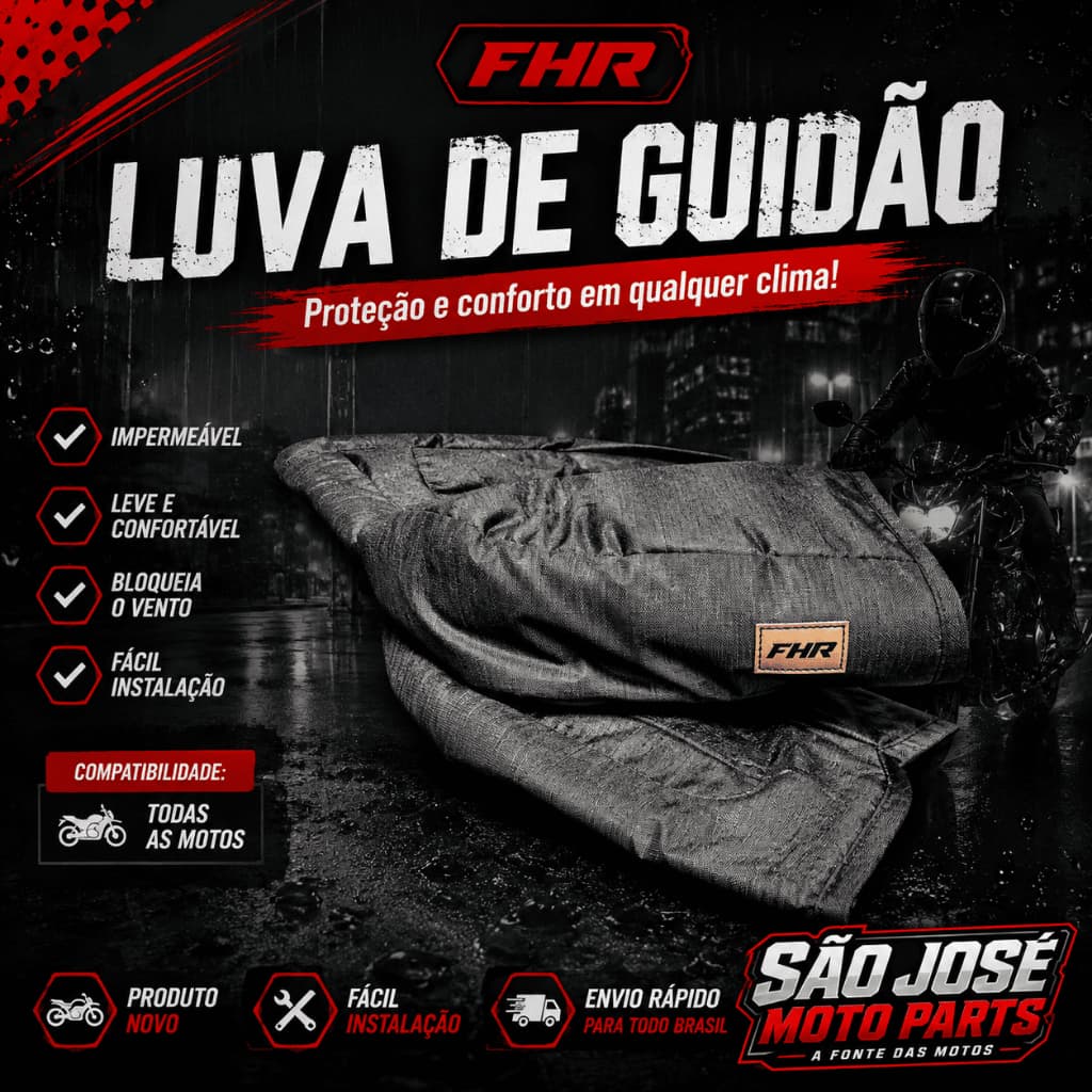 Luva Polaina De Guidão Courino Impermeável Protetor de Mão Para Moto