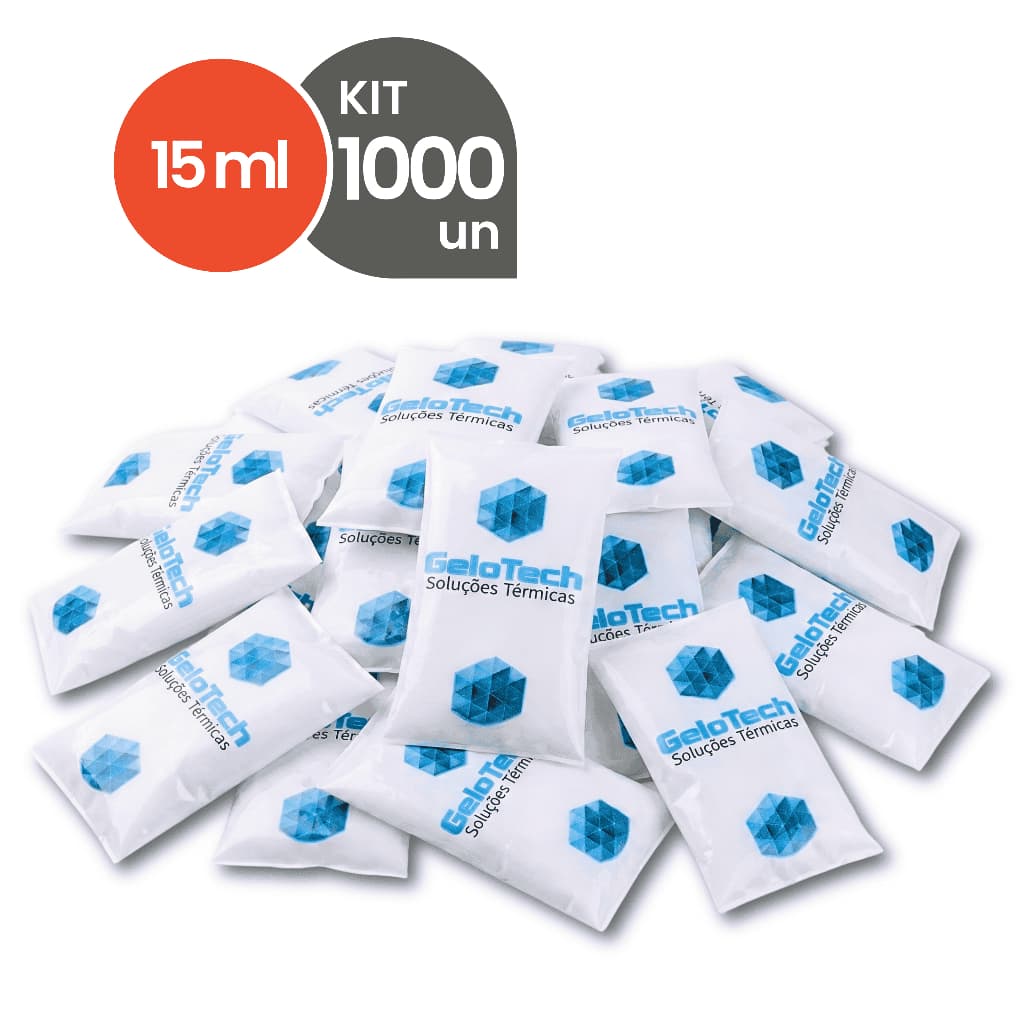 Kit Gelo Reutilizável 15ml Até 8h Gelado Não Molha | GeloTech Flexível Gel Artificial Atóxico