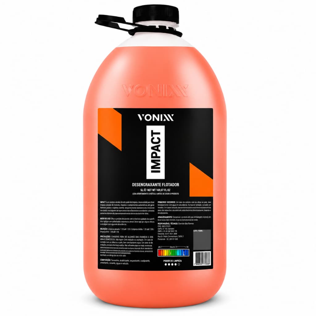 Impact Vonixx 5L Limpeza Pesada Concentrado Limpa Motor Caixa de Roda Desengraxante Automotivo