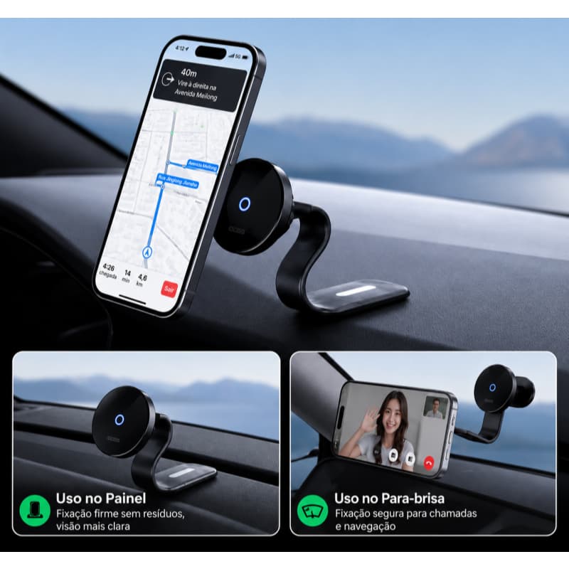 Carregamento sem fio para carro 2 em 1 suporte para celular para carro J8