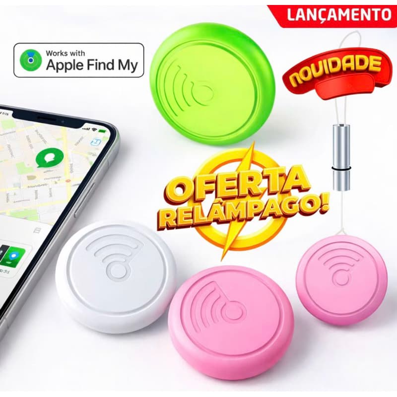 Rastreador GPS Inteligente Tag Mini Anti-Perda Compatível Apple Find My Airtag Chave Carteira Pet