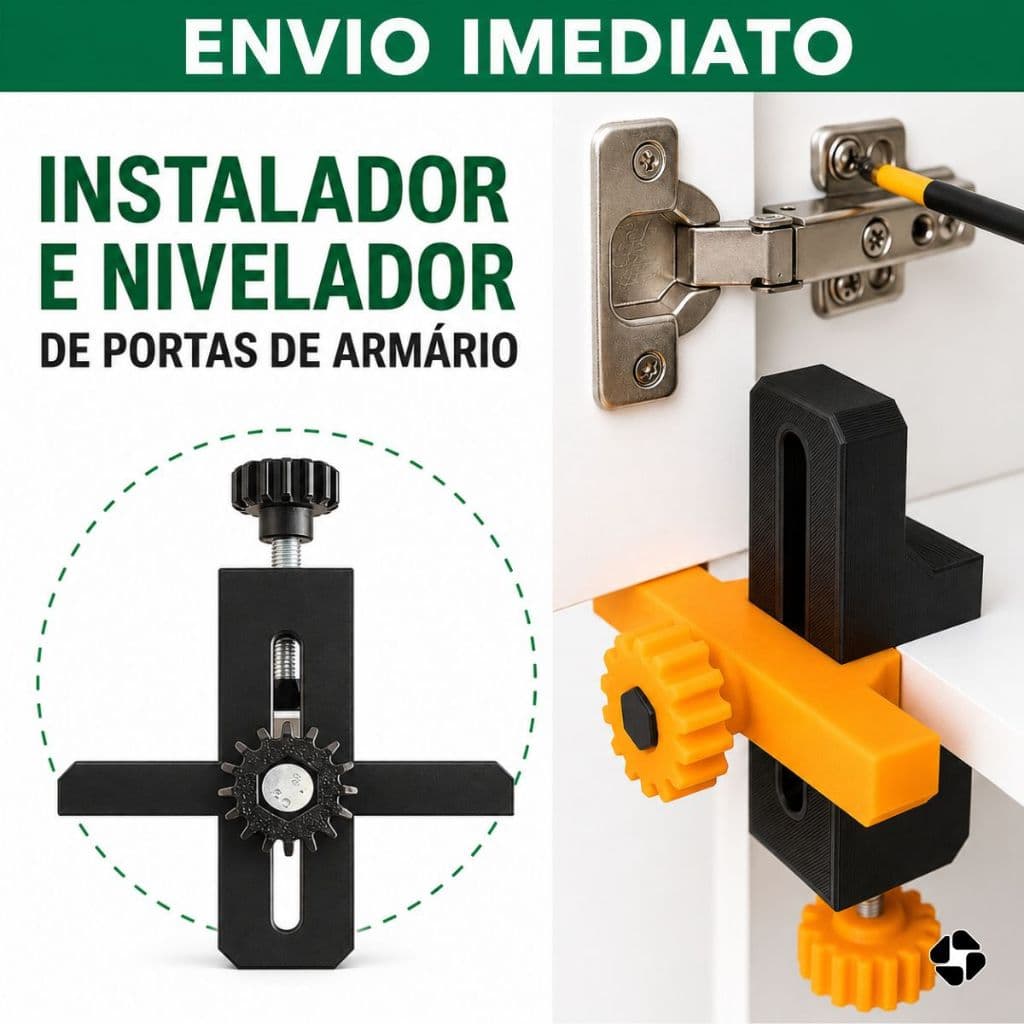 Gabarito Instalador Nivelador De Portas De Armário Ajustável Móveis MDF Marcenaria