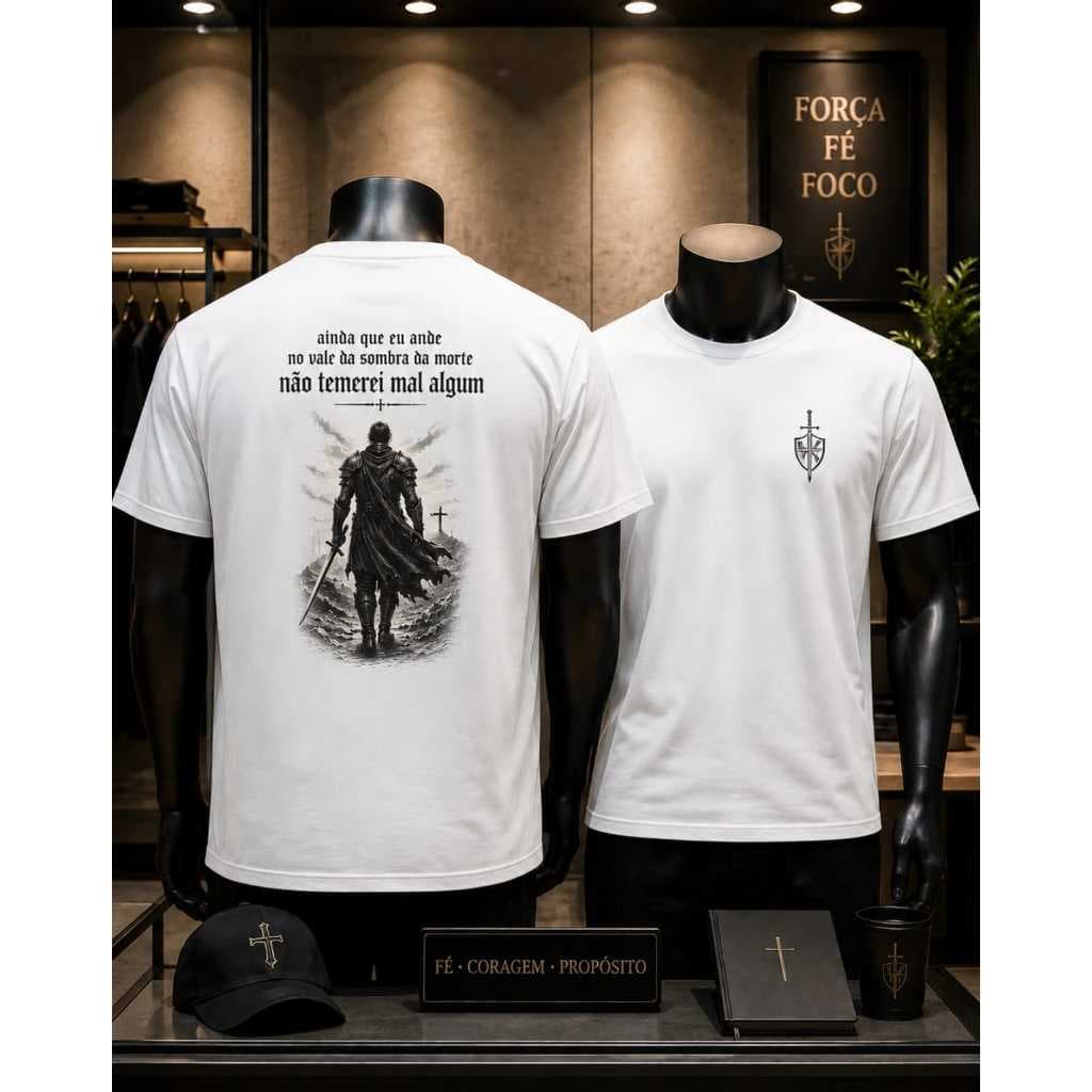 Camisetas evangelicas luxo de otima qualidade "Ainda que eu ande pelo vale da sombra da morte nao temerei mal algum"