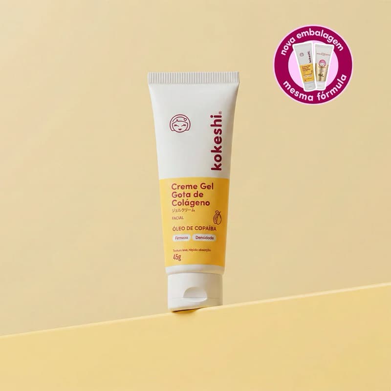 creme gel facial gota de colágeno kokeshi