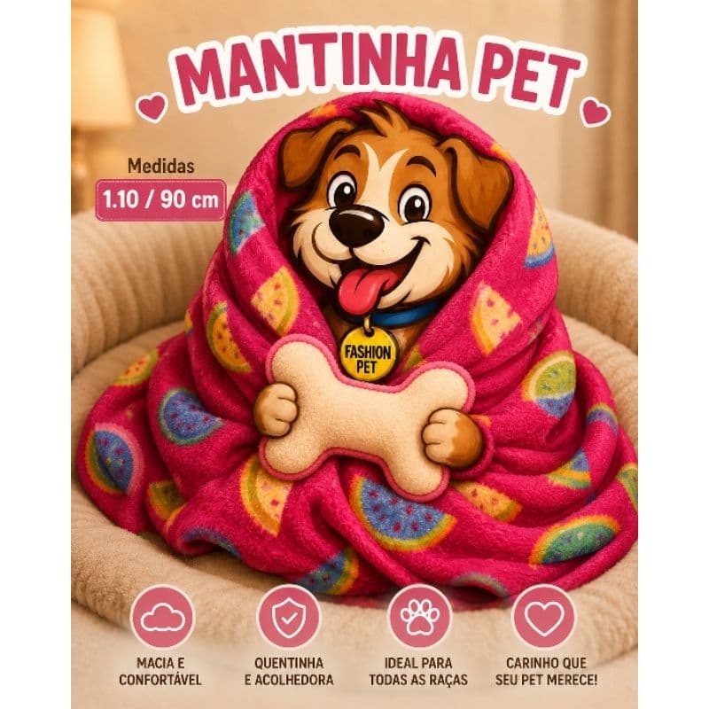 Mantinha pet + almofadinha osso 🦴