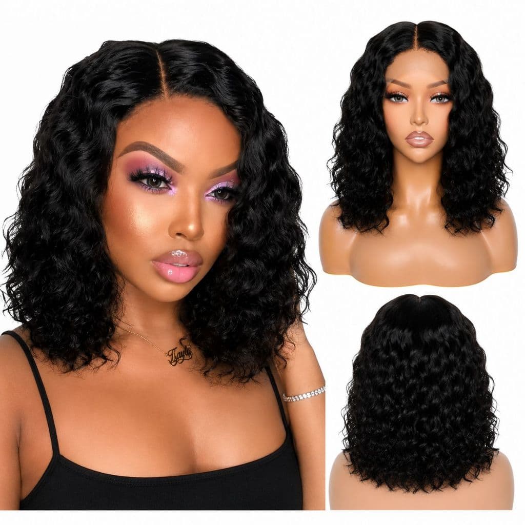 Peruca Ondulada Idêntico Cabelo Humano Orgânica 40cm