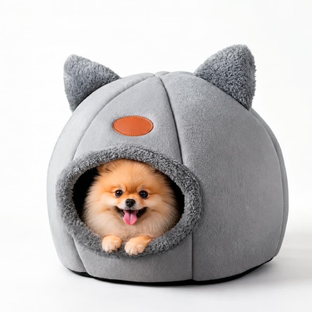 Caminha Casa Tenda Luxo  Gato Cachorro Casinha Ninho Pelúcia Pet Iglu Cama Pequena  Grande
