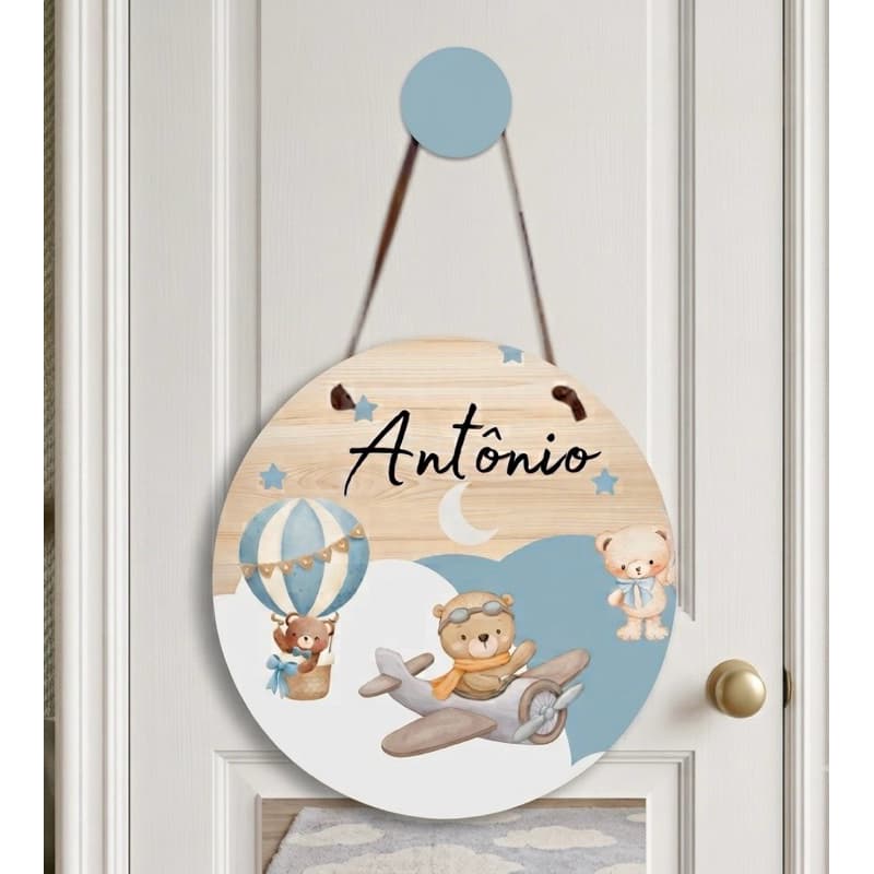 placa maternidade porta de quarto Mdf redonda envio imediato